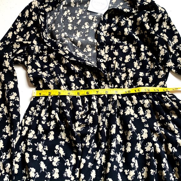 NWT the korner navy blossoms midi dress w/collar - Picture 4 of 6
